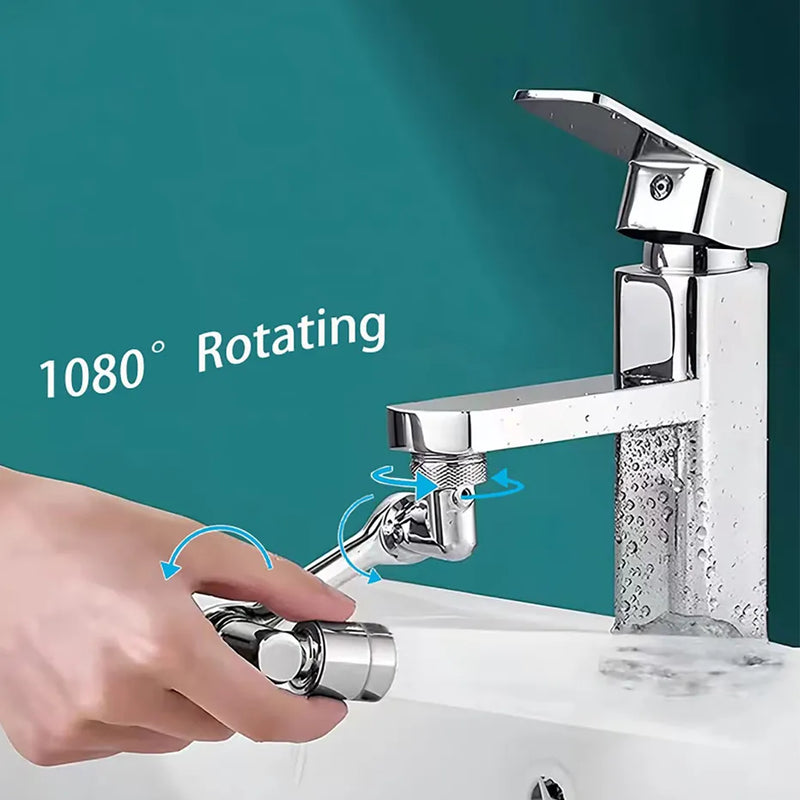 1080° Rotatable Extension Faucet Sprayer Head Water Tap Nozzle Universal Bathroom Tap Extend Adapter Aerator 2 Spray Modes