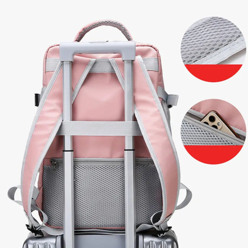 Travel Backpack Women Large Capacity Waterproof Anti-Theft Casual Daypack Bag with Luggage Strap & USB Charging Port Backpacks