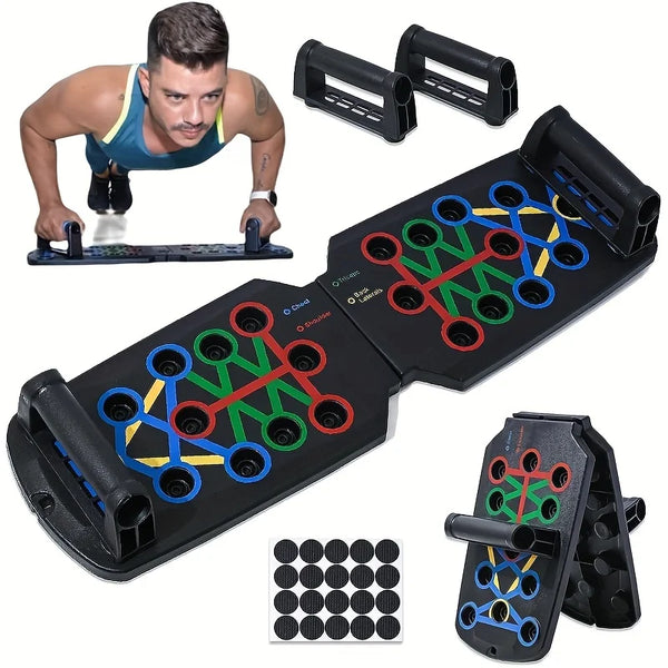 Portable Multifunctional Push-up Board Set With Handles Foldable Fitness Equipment For Chest Abdomen Arms And Back Training